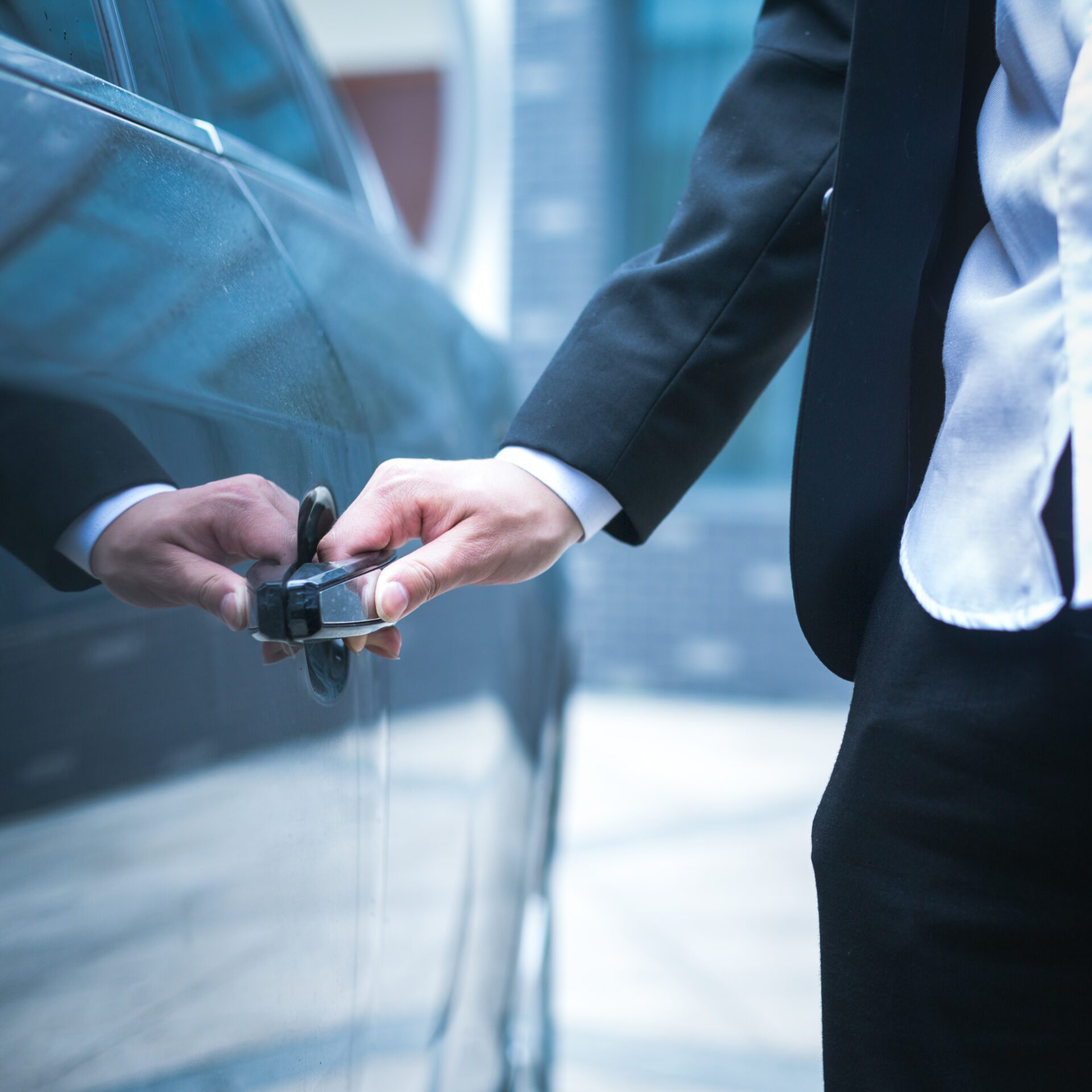 Valet taking care of customer